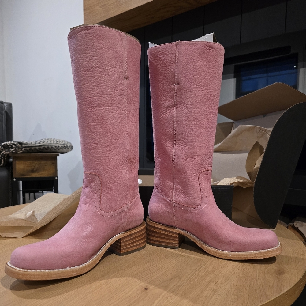 Frye Women's Pink Campus 14L Boots - Picture 2 of 6